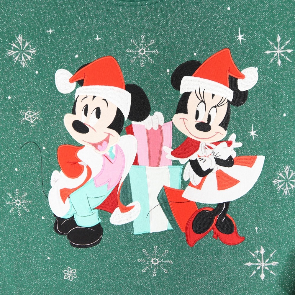 Disney Christmas Pullover Womens 3X Mickey Minnie Embroidered Holiday Fleece NEW